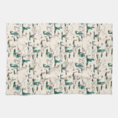 咲くSucculentsパターン キッチンタオル (横)