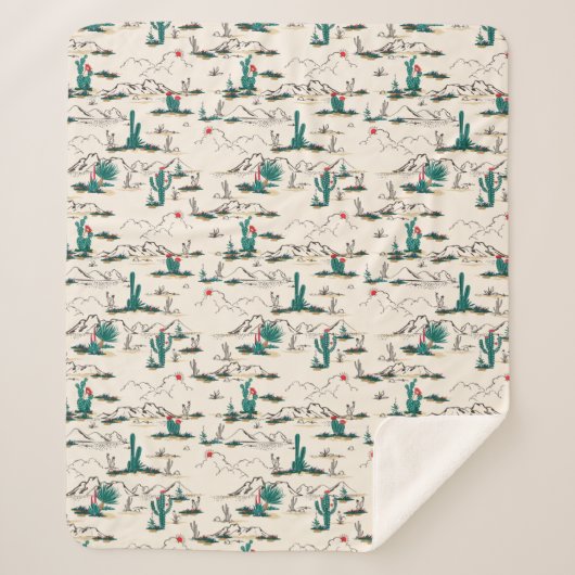 咲くSucculentsパターン シェルパブランケット (正面)