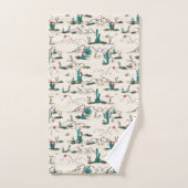 咲くSucculentsパターン バスタオルセット (ハンドタオル)