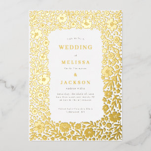 咲エレガントき枠結婚式招待状箔 箔招待状