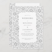 咲エレガントき枠結婚式招待状霧 招待状 (正面/裏面)