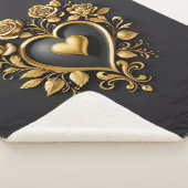 咲エレガントく黄金のハートバラ シェルパブランケット (3/4)