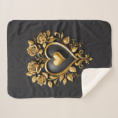 咲エレガントく黄金のハートバラ シェルパブランケット (正面(横))