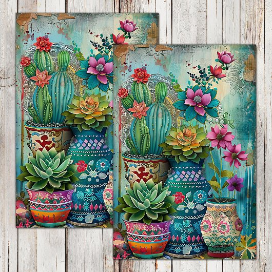 咲カラフルく多肉果のグループ 薄葉紙