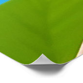 咲カラフルく枝に鳥 ポスター (角)