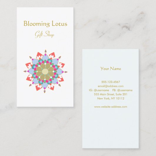 咲カラフルく蓮の曼荼羅 名刺 (正面/裏面)