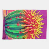 咲鮮やかくサボテン キッチンタオル (横)