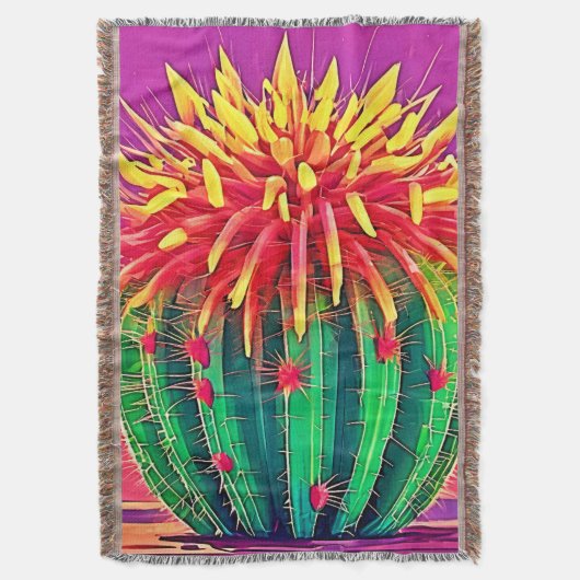 咲鮮やかくサボテン スローブランケット (正面縦)