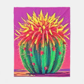 咲鮮やかくサボテン フリースブランケット (正面)
