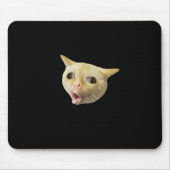 咳き猫ミームマウスパッド マウスパッド (正面)