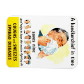 咳とくしゃみが広がる病気の磁石 マグネット (横)