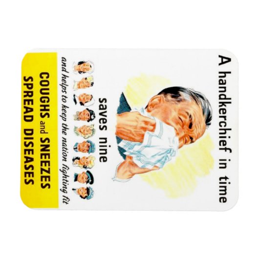 咳とくしゃみが広がる病気の磁石 マグネット (横)