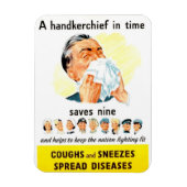 咳とくしゃみが広がる病気の磁石 マグネット (縦)