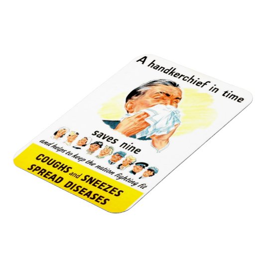 咳とくしゃみが広がる病気の磁石 マグネット (左側)