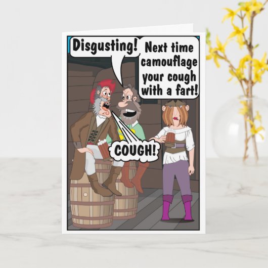 咳と屁 カード (黄色い花)