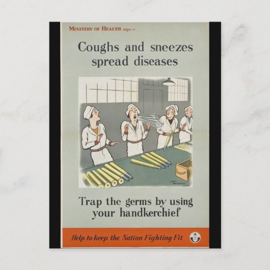 咳やくしゃみが広がる病気 ポストカード (正面)