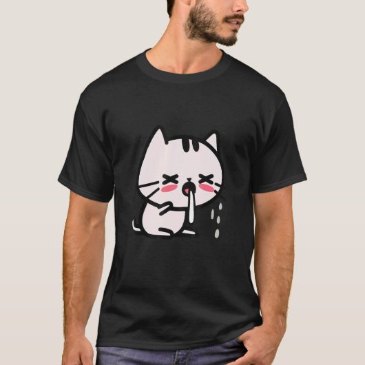 咳をするかわいい猫 Tシャツ (正面)