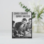咳を隠し、くしゃみを隠す ポストカード (スタンド正面)