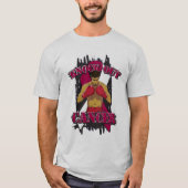 咽喉がんががんをノックアウトする Tシャツ (正面)