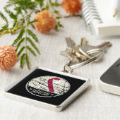 咽喉がんを克服した人のヴィンテージ キーホルダー (側面)