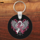 咽喉がんカッコいい翼 キーホルダー (正面)