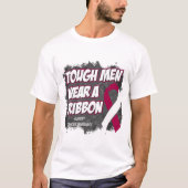 咽喉がんタフな男性衣服Aリボン Tシャツ (正面)