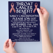 咽喉がんリボン特典型フライヤー チラシ (手)