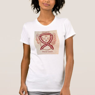 咽喉がん認識度リボンエンジェルカスタムシャツ Tシャツ