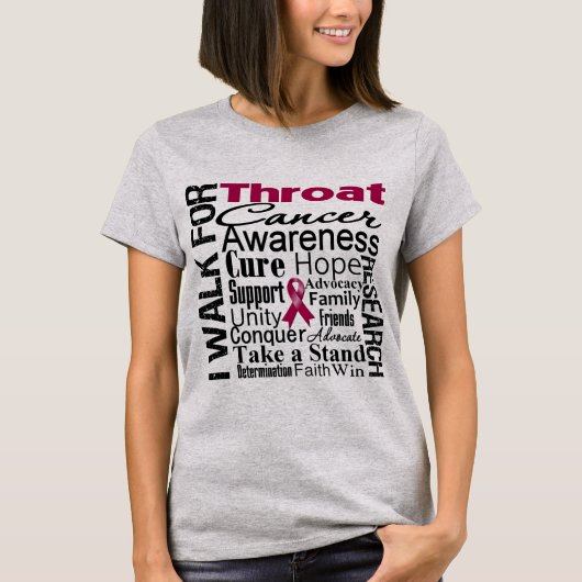 咽喉がん認識度歩行 Tシャツ (正面)