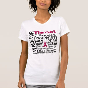 咽喉癌の認識度の歩行 Tシャツ
