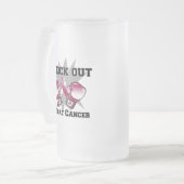 咽喉癌をノックアウトして下さい フロストグラスビールジョッキ (正面左)