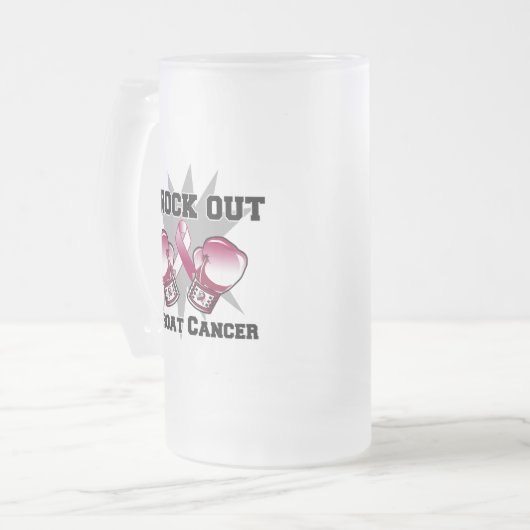 咽喉癌をノックアウトして下さい フロストグラスビールジョッキ (正面左)