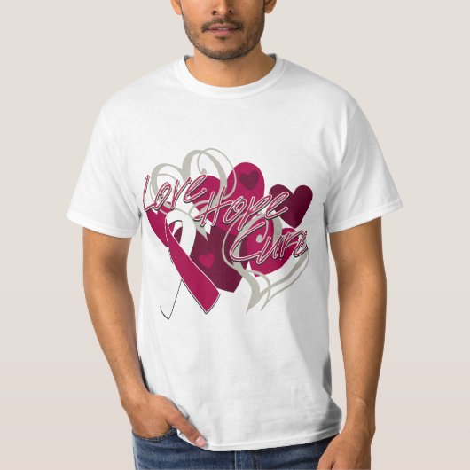 咽喉癌愛希望の治療 Tシャツ (正面)