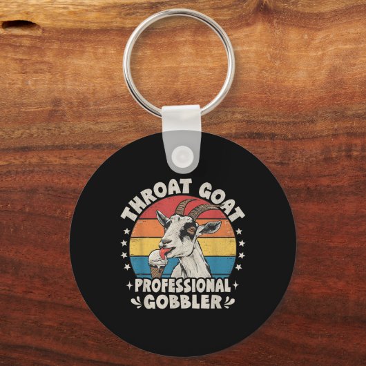 咽頭ヤギレトロ不適切な成人ユーモアおもしろい キーホルダー (正面)