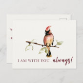 哀しみの時もあなたと共にいるよ 赤いカーディナル ポストカード (正面/裏面)