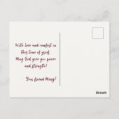 哀しみの時、いつもあなたと共に センチメンタル レッド カーディナル ポストカード (裏面)