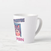 哀れな人間 – おもしろい猫デザイン カフェラテマグ (右アングル)