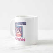 哀れな人間 – おもしろい猫デザイン コーヒーマグカップ (正面左)