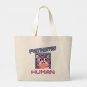 哀れな人間 – おもしろい猫デザイン ラージトートバッグ (裏面)