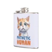 哀れな人間 – 皮肉な猫デザイン フラスク (左)