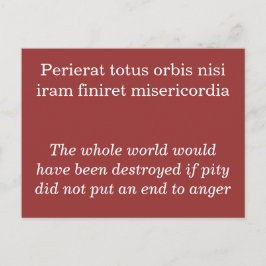 哀れみと怒り – セネカザエルダー引用文 ポストカード