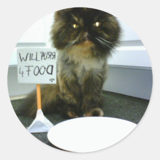 哀れみ子猫が食物を求める ラウンドシール