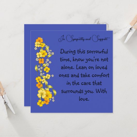 哀悼とサポートのお悔やみカード カード (正面/裏面インサイチュ)