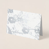 哀悼と悔やみや弔慰銀フォイルフローラカード 箔カード (正面)
