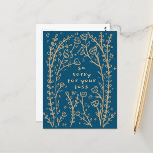 哀悼のフローラお洒落スケッチドゥードルごめんなさい ポストカード