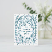 哀悼のフローラお洒落スケッチドゥードルごめんなさい ポストカード (スタンド正面)