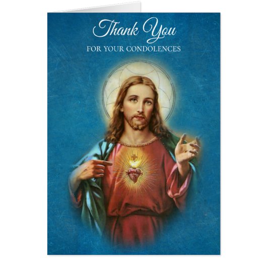 哀悼の悔やみや弔慰の神聖なハートイエス・キリストありがとう (正面)