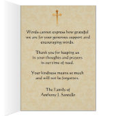 哀悼の悔やみや弔慰の神聖なハートイエス・キリストありがとう (内側 (右))