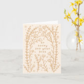 哀悼の意を込めた野花フローラスケッチドゥードル カード (黄色い花)