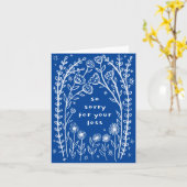 哀悼の意を込めた野花フローラスケッチドゥードル カード (黄色い花)